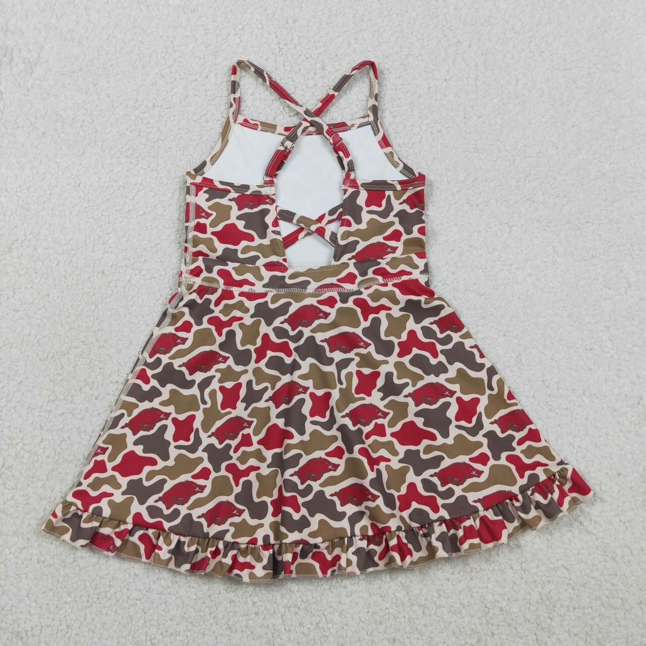 Game day Leopard sleeveless girls dress GSD3587