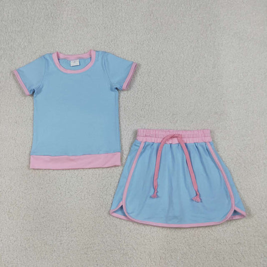Blue Short Sleeve Girls Outfit GSD3671