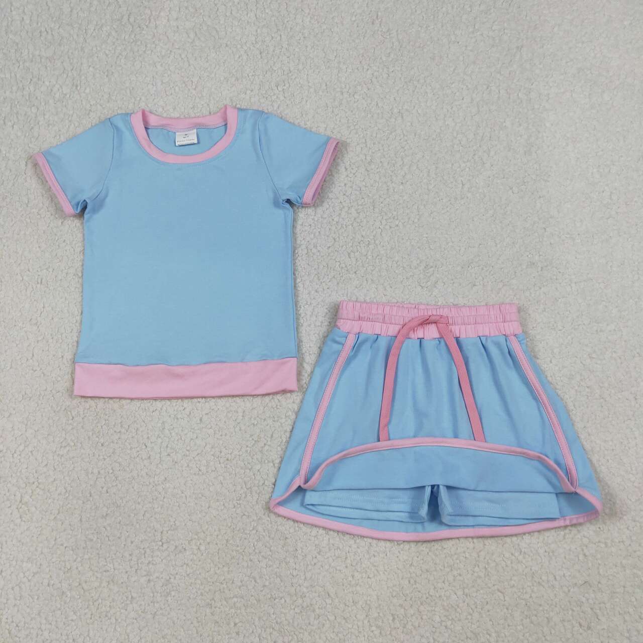 Blue Short Sleeve Girls Outfit GSD3671