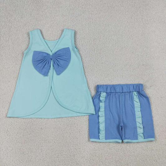 Girls' Sleeveless Blue Summer Outfit GSSO3463
