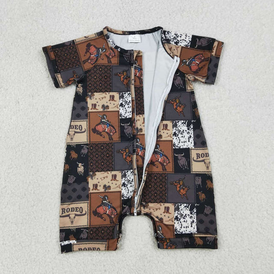 western Cowboy Print Baby Romper SR3545