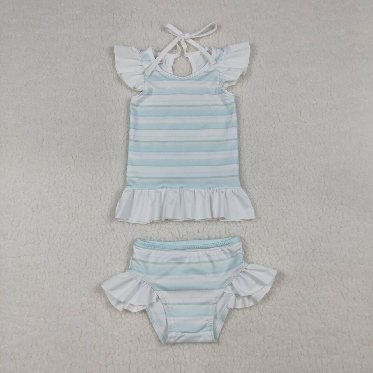 Stripe 2pc girls summer Swimsuit S0652
