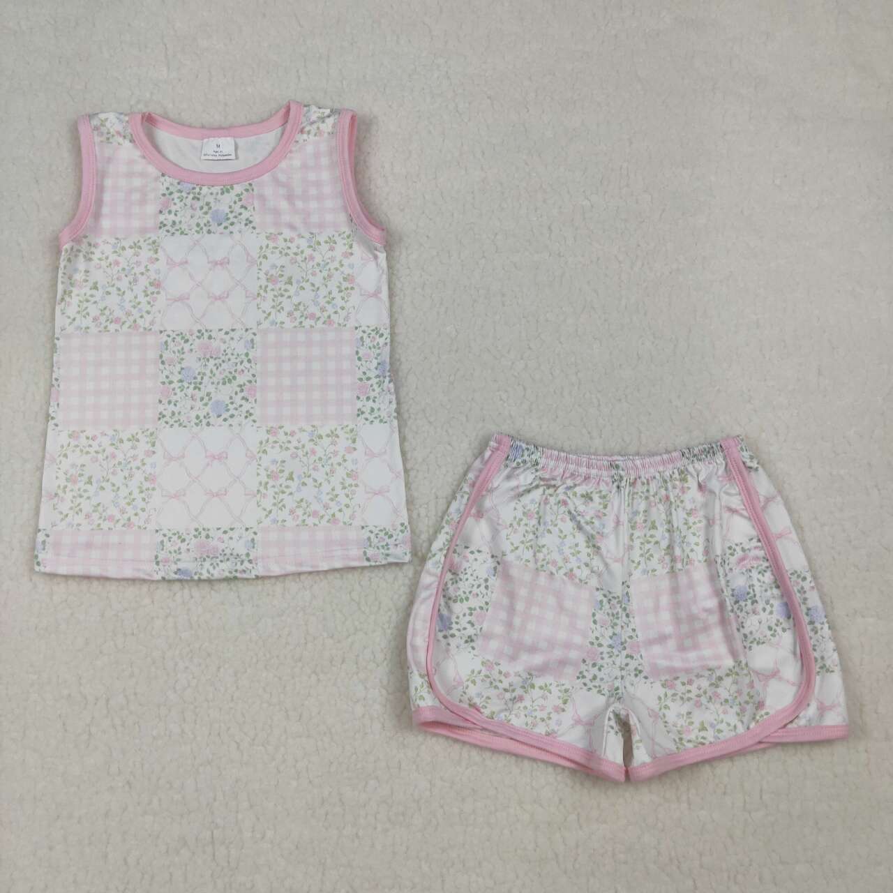 Girls' flower Sleeveless Summer Outfit GSSO3168