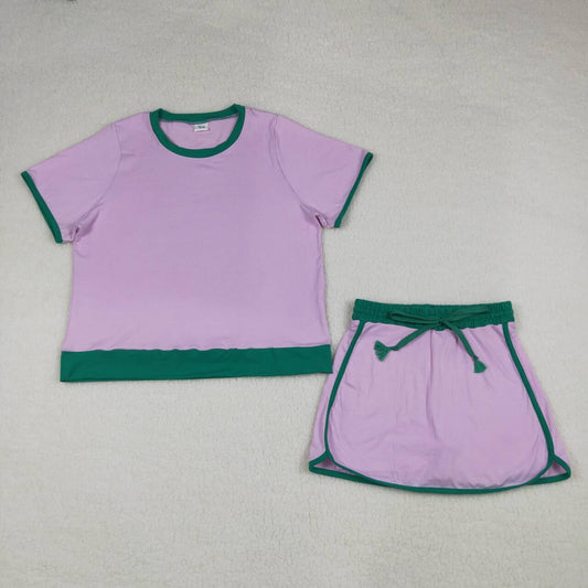 Women's Purple Short Sleeve Set GSD3675