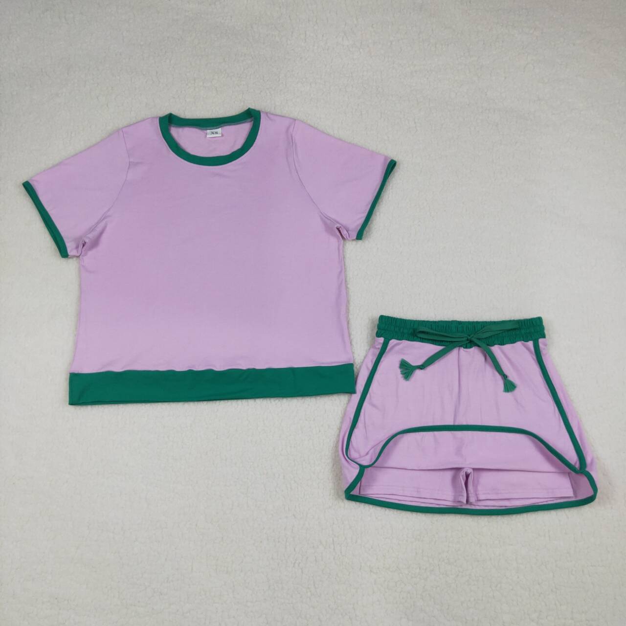 Women's Purple Short Sleeve Set GSD3675