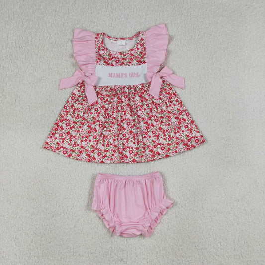 flower Embroidery MAMA'S Girls bummies outfit GBO0500