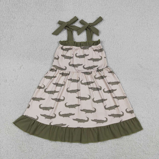Crocodile sleeveless Girls Dress GSD1212