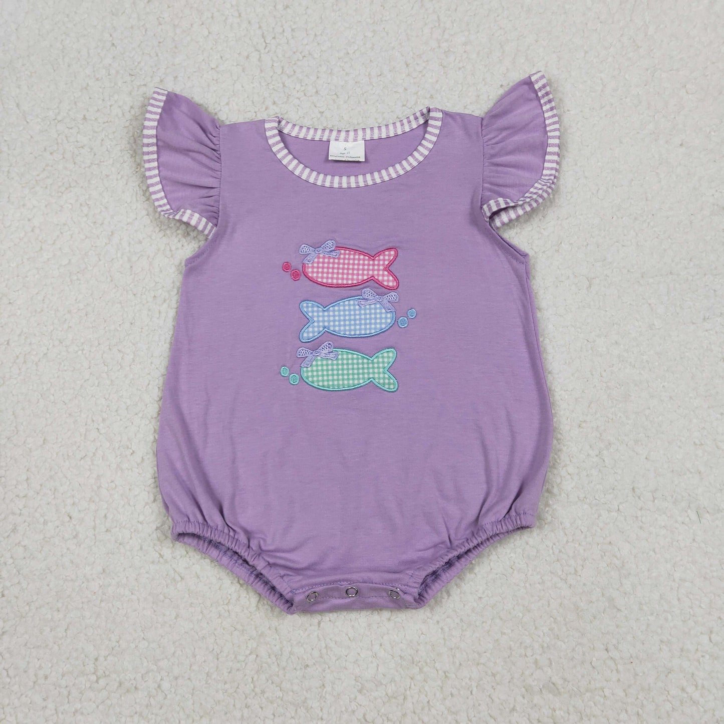 Purple embroidery Fish Baby Romper SR4006
