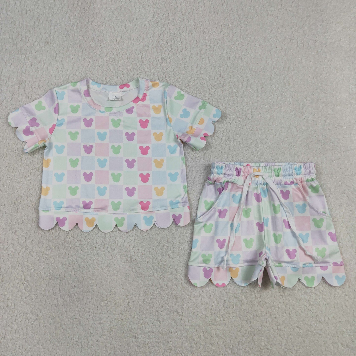 Colorful scalloped edges Short Sleeve Boy Set GSSO3496