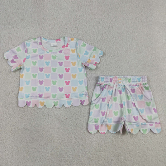 Colorful scalloped edges Short Sleeve Boy Set GSSO3496