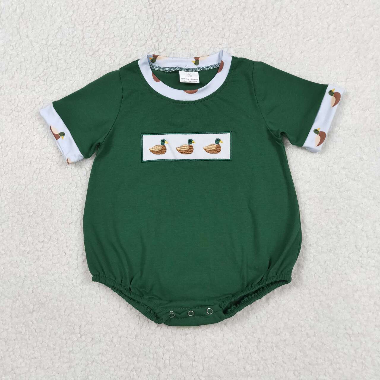 Duck Embroidery Short Sleeve Baby Romper SR4092