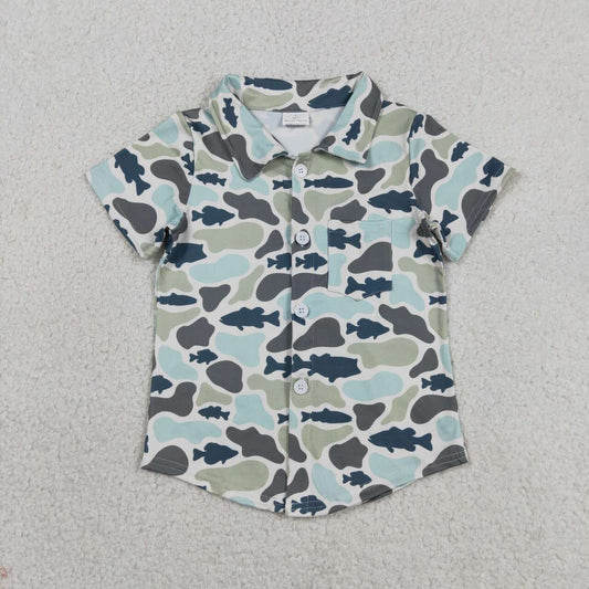 Camo with Button short sleeve Shirt BT1787