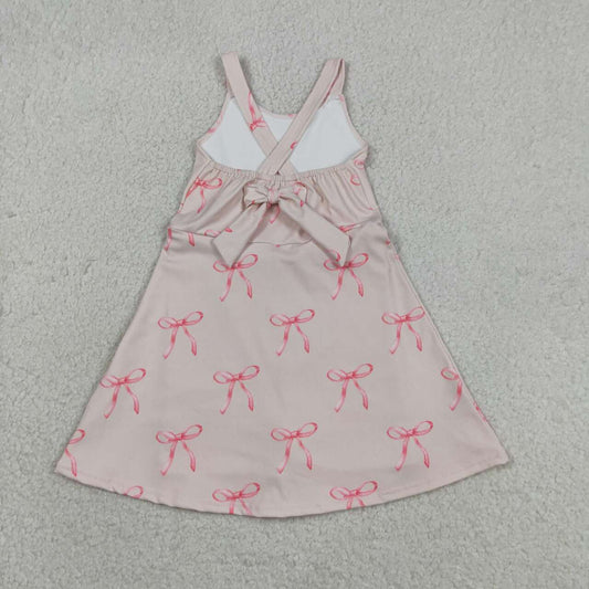 Athletic Bow Sleeveless Girls Dress GSD3421