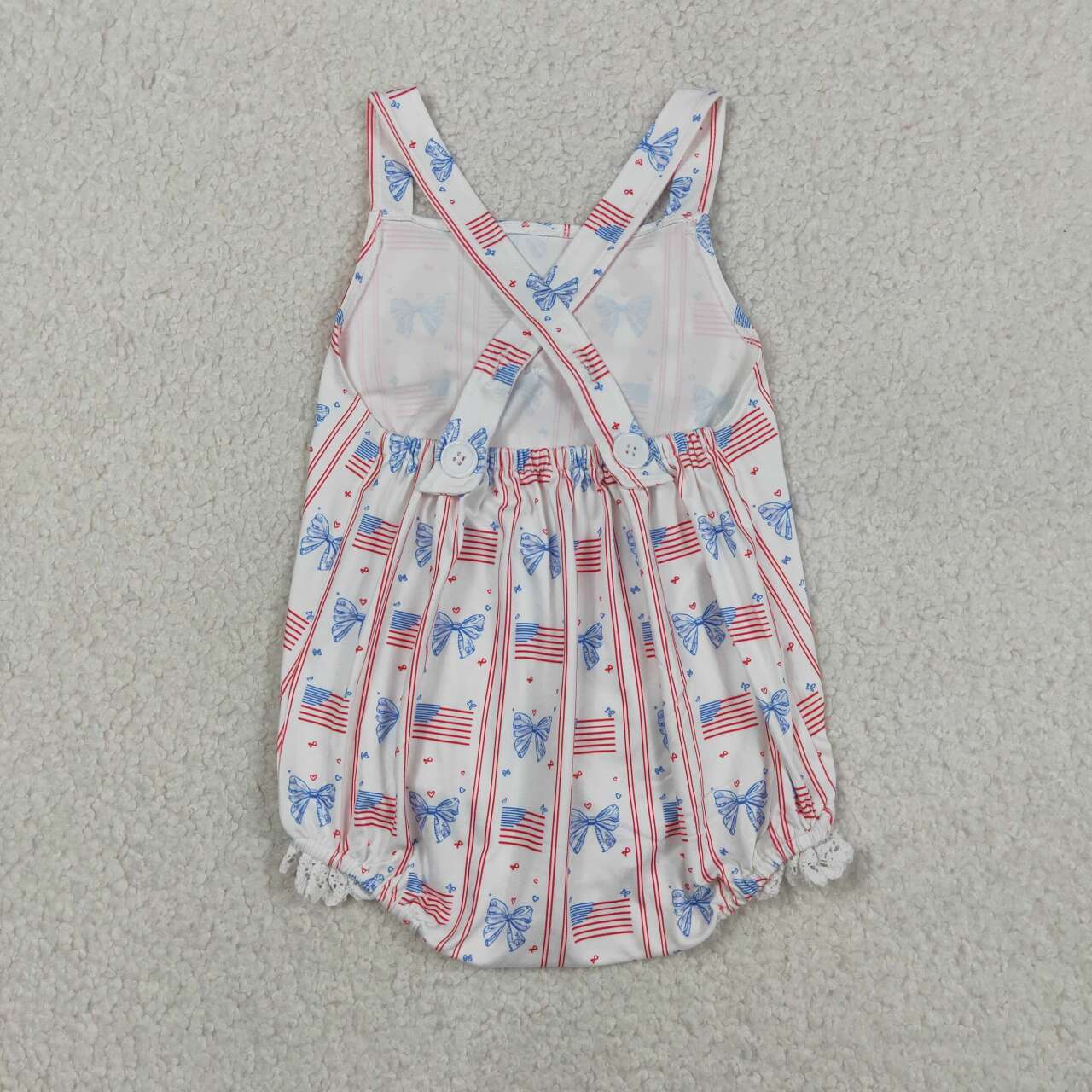 4th of July Bow Print Baby Romper SR3862