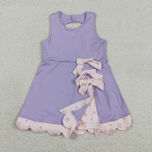 Athletic Purple Bow Girls Dress GSD3317