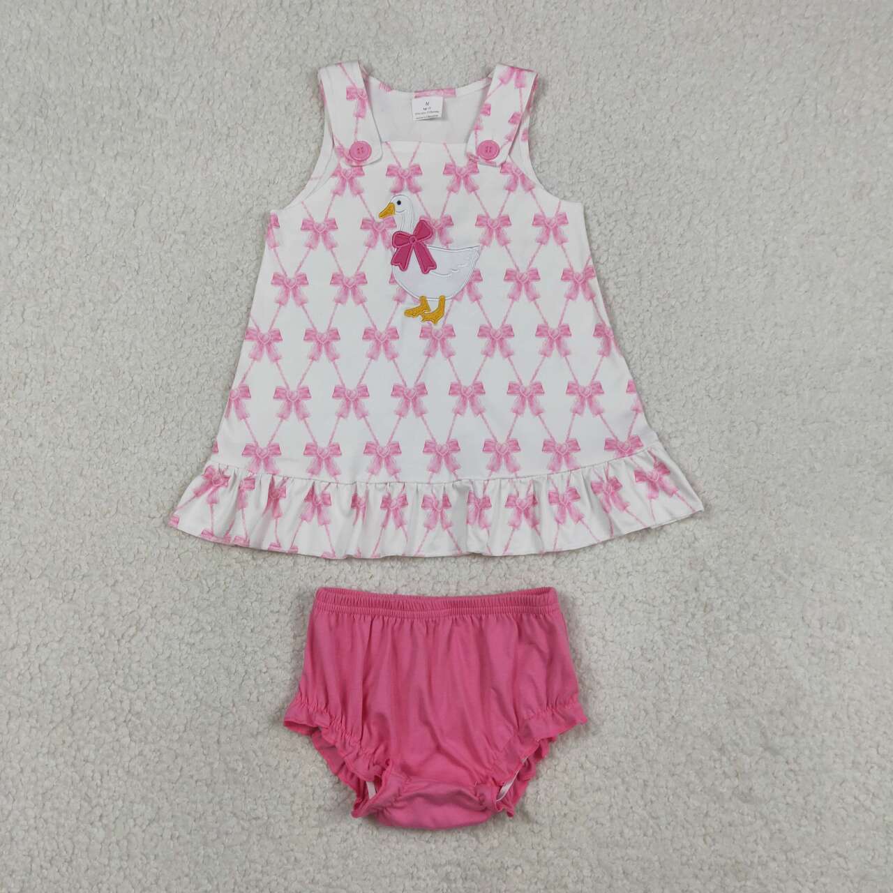 Pink Bow Sleeveless Girls ‘s bummie outfit GBO0505