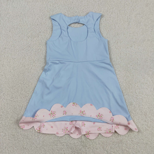 Athletic Blue Bow Girls Dress GSD3030