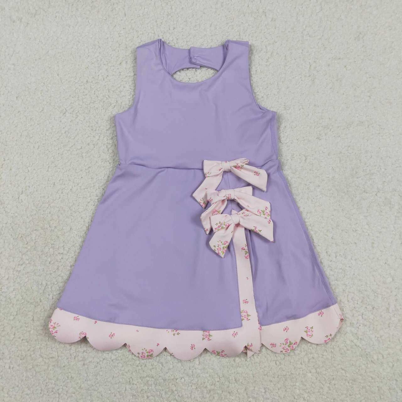 Athletic Purple Bow Girls Dress GSD3317