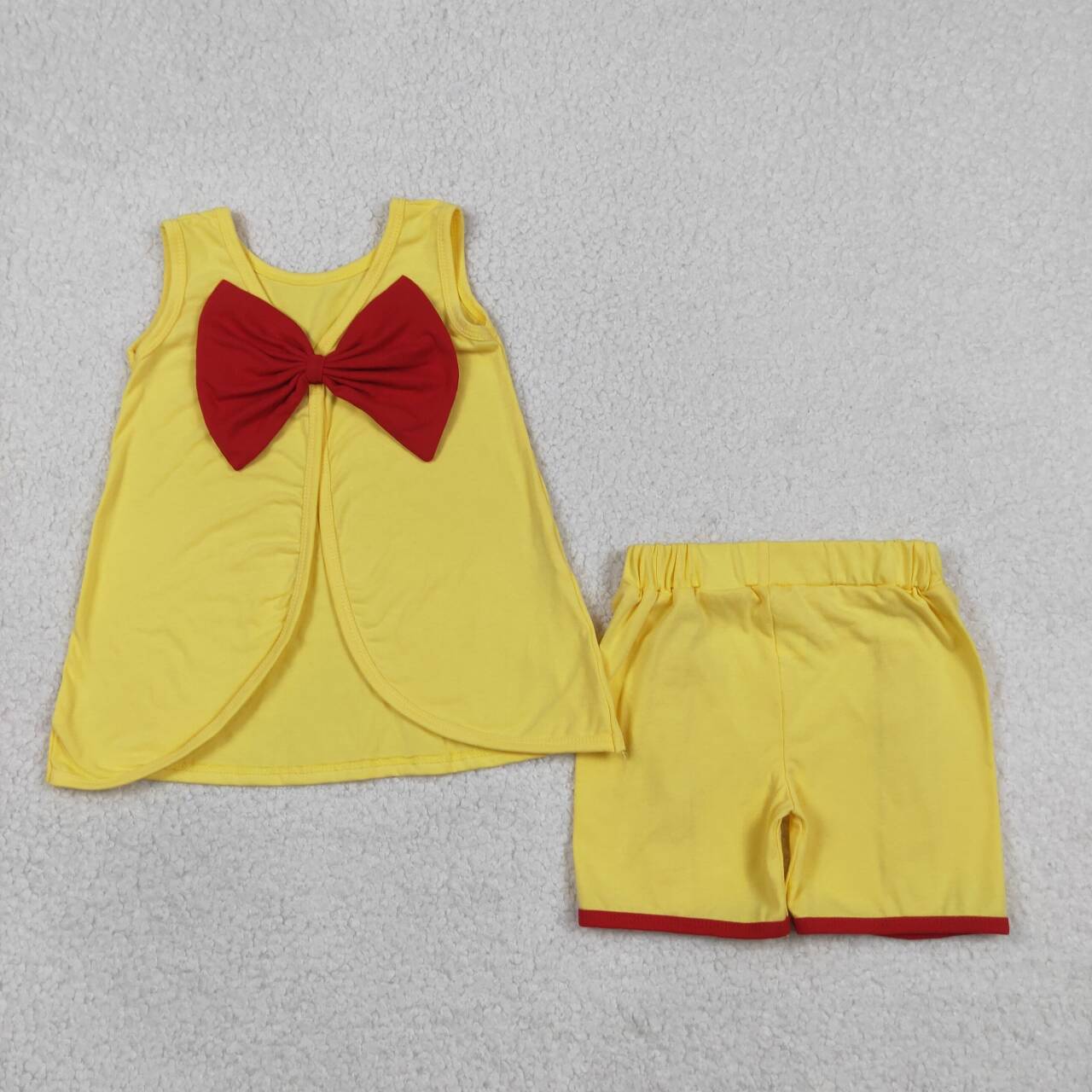 Yellow Print sleeveless Girls Set GSSO3466