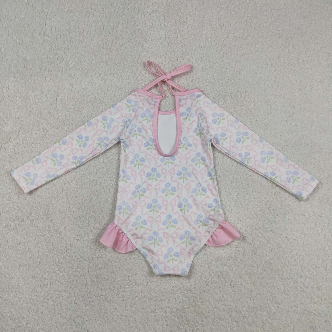 flower print girl Swimsuit S0655
