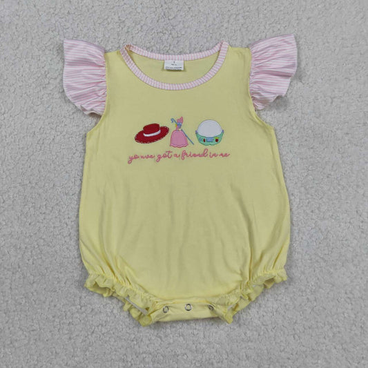 Summer Yellow Embroidered Baby Romper SR4106