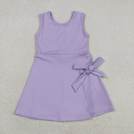 Athletic Purple Sleeveless Girls Dress GSD3881