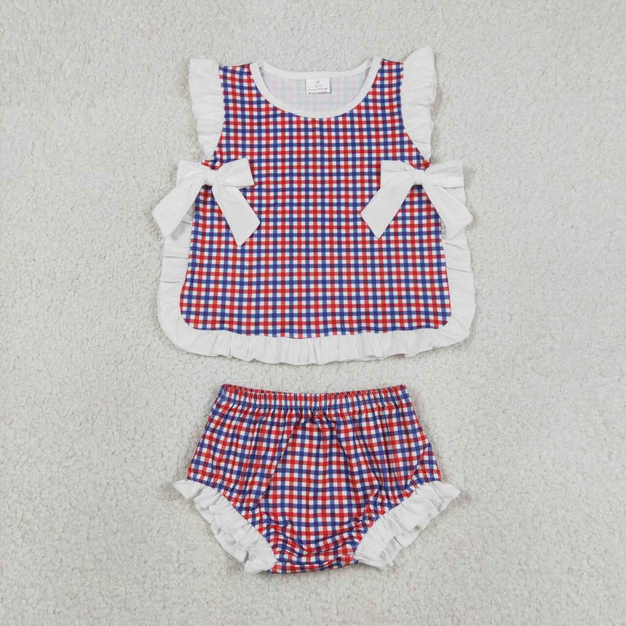 Red Plaid Girls ‘s bummie outfit GBO0527