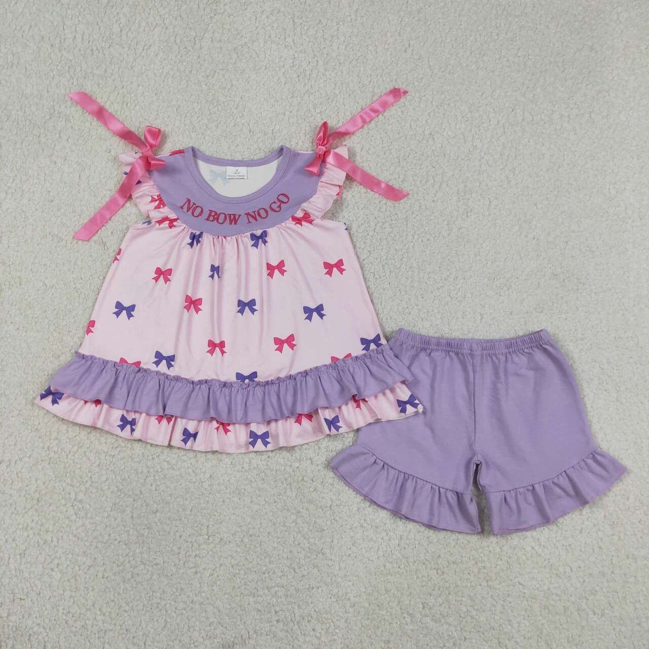 Pink and Purple Embroidery Girls Set GSSO3460