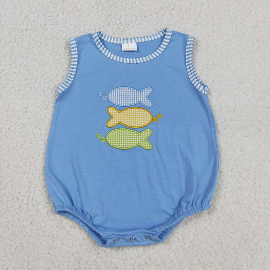 Sleeveless Top Fish Embroidery Baby Romper SR4005