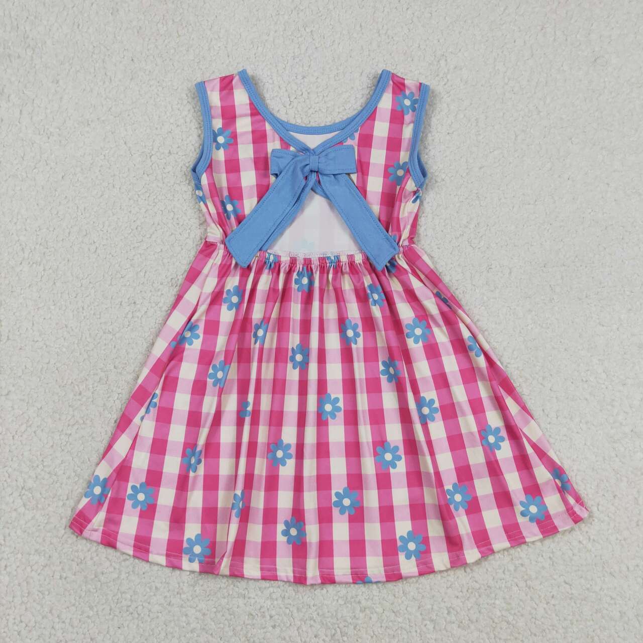 Athletic Pink flower Sleeveless Girls Dress GSD4007