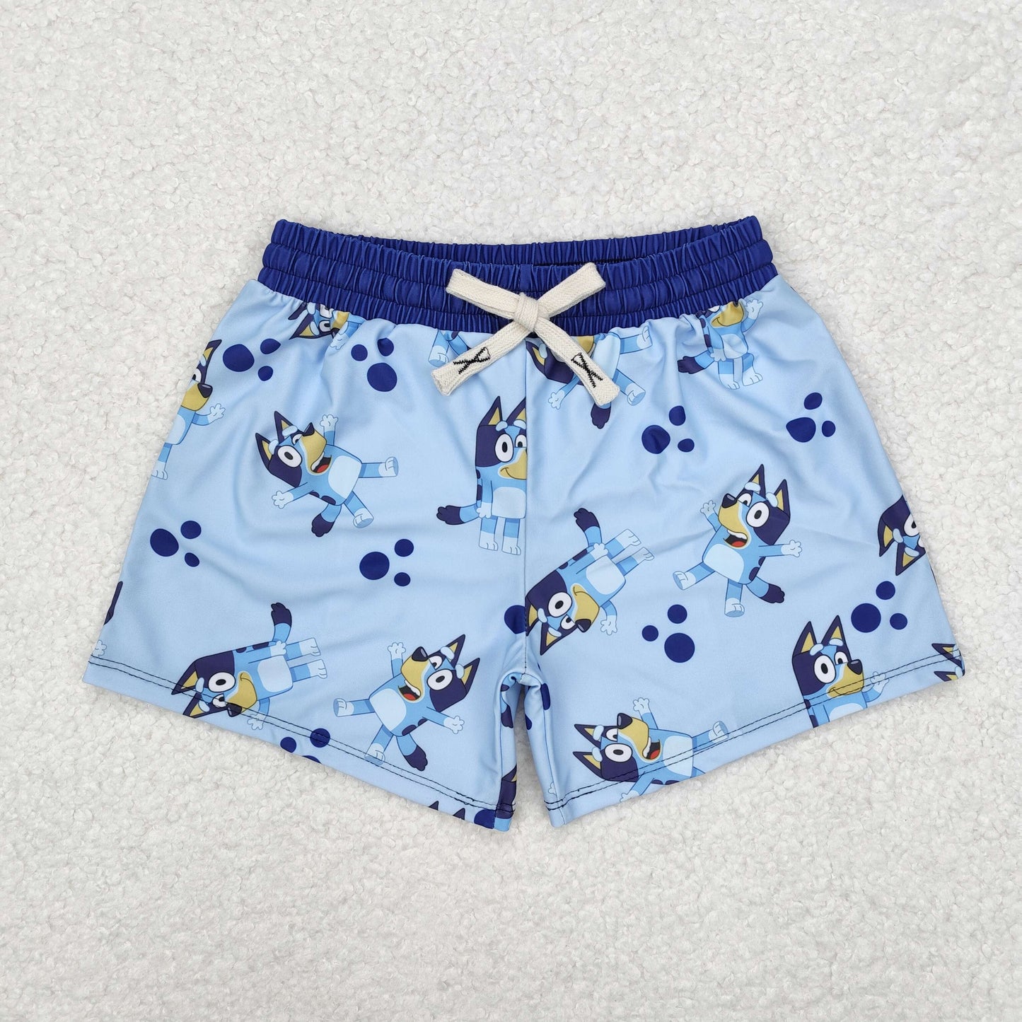 Blue cartoon Print short swim