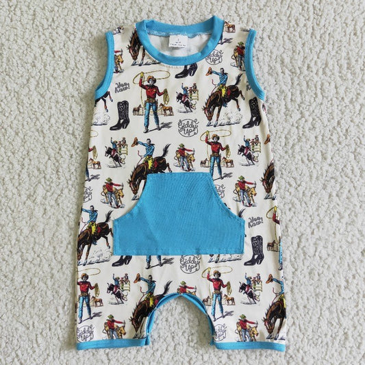 SR0043 western cowboy Romper (usa warehouse)