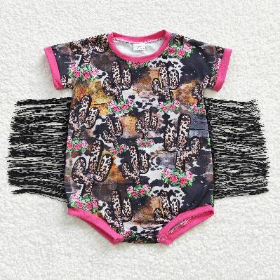 SR0108 Western horse with tassels Romper (usa warehouse)
