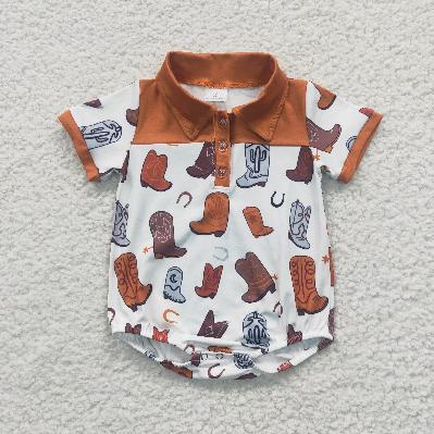 SR0221 western boots Romper (usa warehouse)