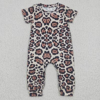 SR0293 leopard baby Romper (usa warehouse)
