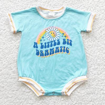 SR0339 Blue Sun Print baby Romper (usa warehouse)