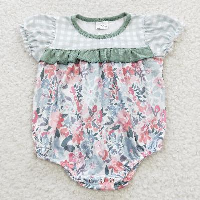 SR0345 Summer floral baby Romper (usa warehouse)