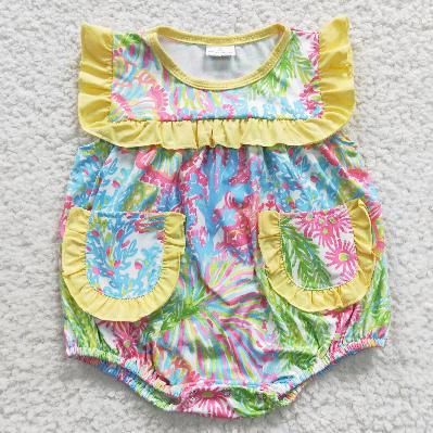SR0391 floral baby Romper (usa warehouse)