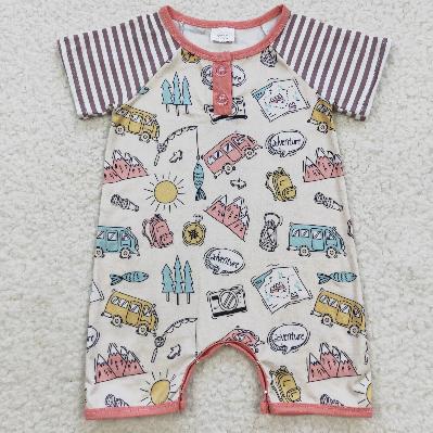 SR0394 going fish baby Romper (usa warehouse)