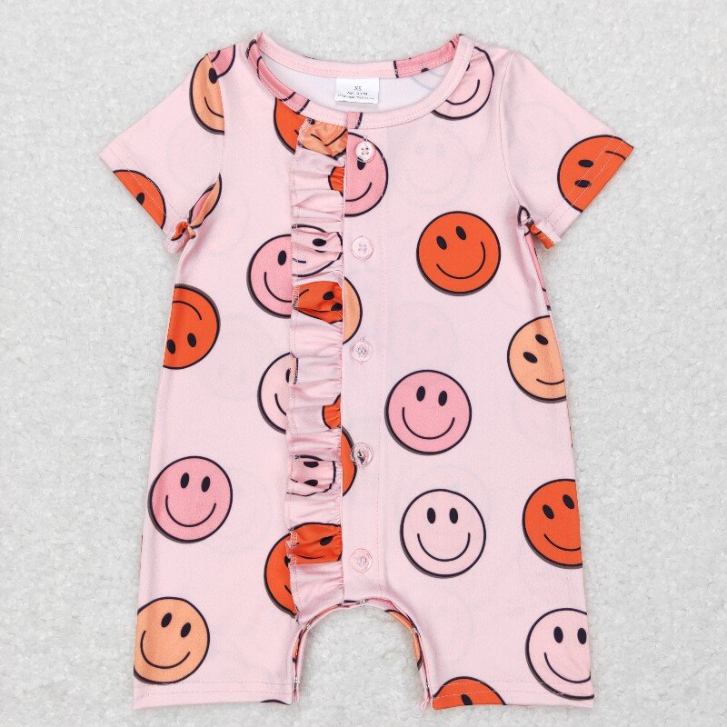 SR0524 smile Print baby Romper (usa warehouse)