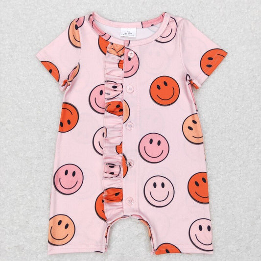 SR0524 smile Print baby Romper (usa warehouse)
