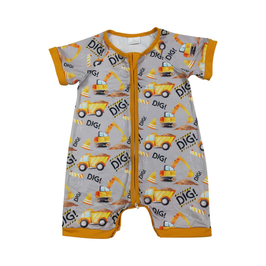 excavator Print Baby Romper SR0844
