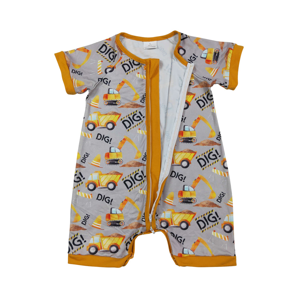 excavator Print Baby Romper SR0844