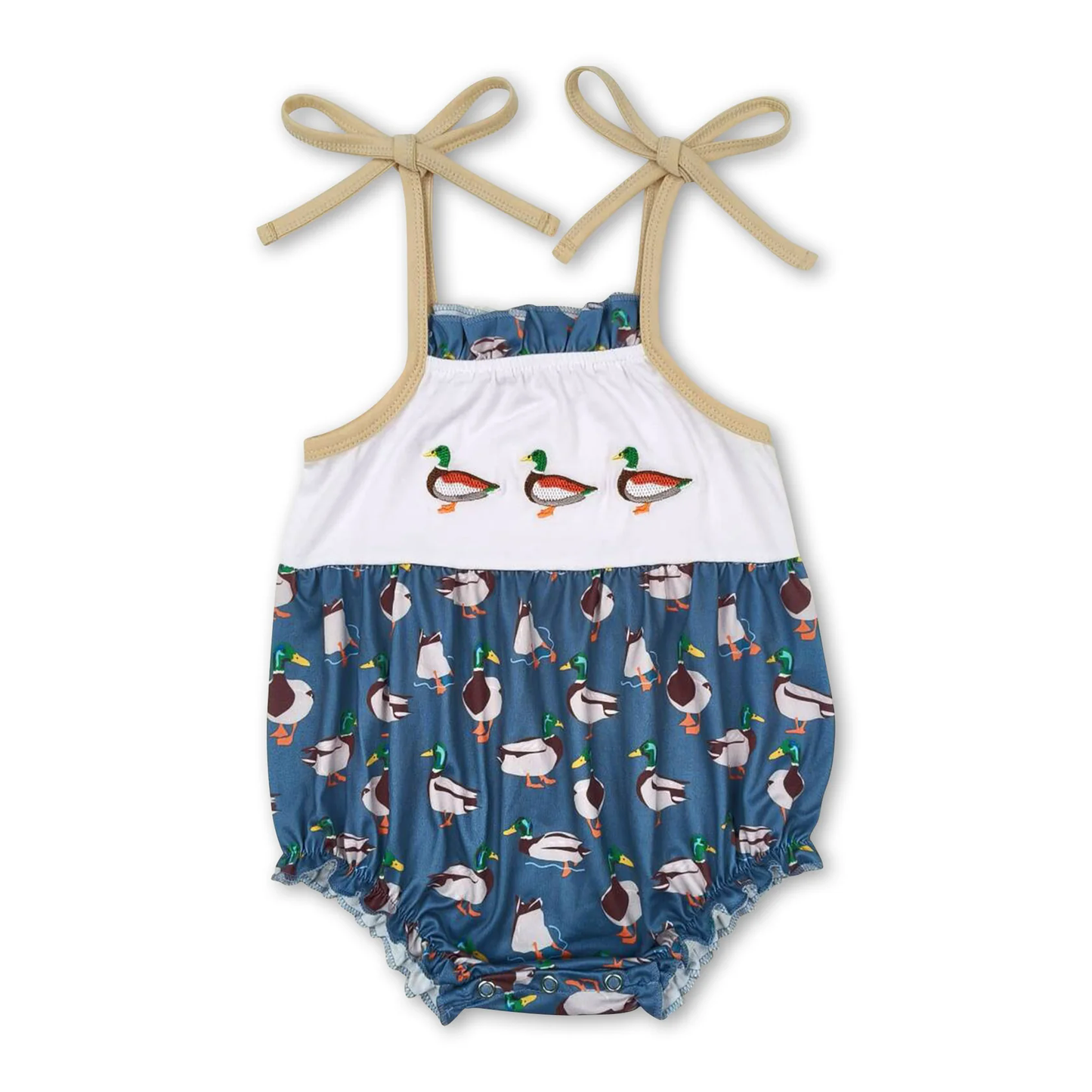 duck embroidery Girls baby Romper (us warehouse)