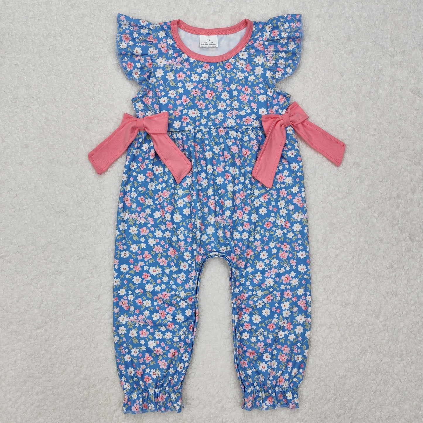blue flowers print Baby Romper