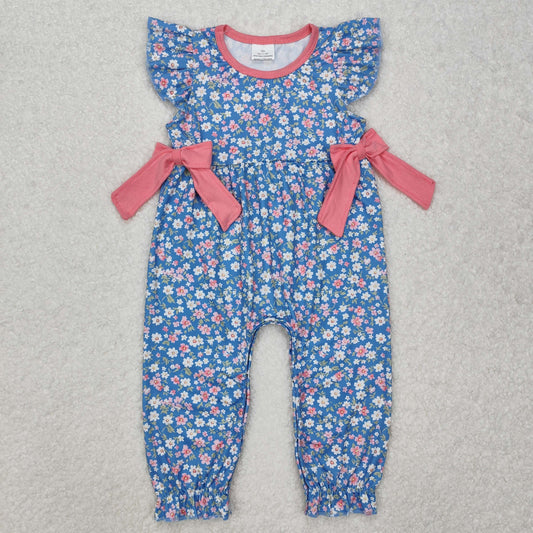 blue flowers print Baby Romper