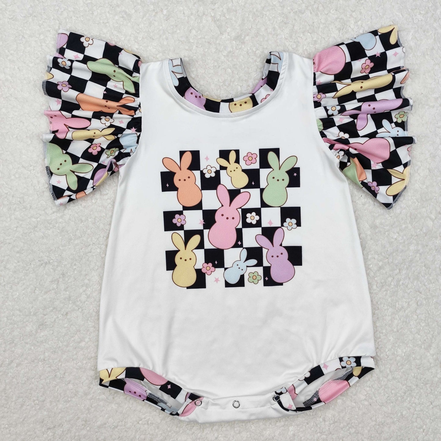 easter bunny plaid Baby Romper