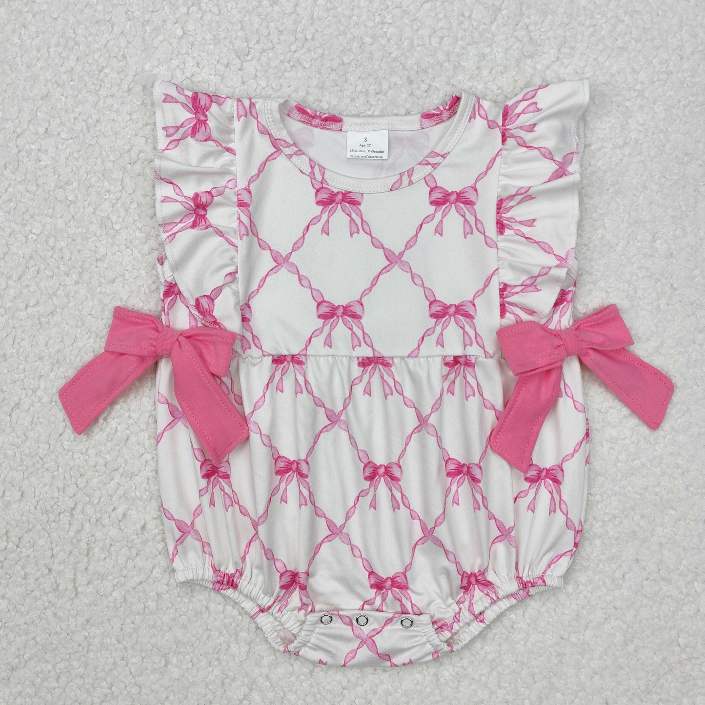 Pink bow Print Baby Romper