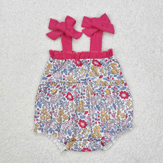 small flowers leaves girl Baby Romper