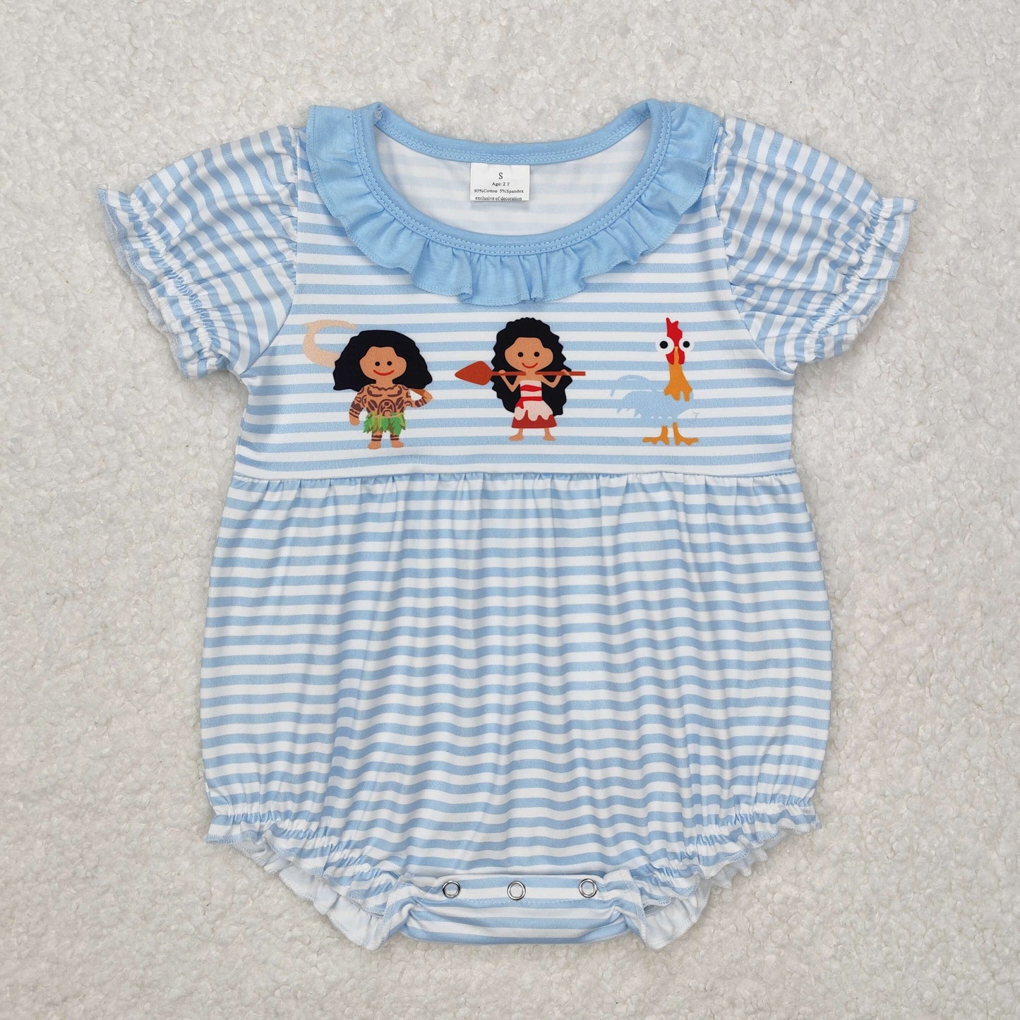 Blue stripe girls pattern Print Baby Romper